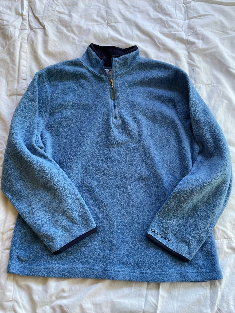 Old Navy Men's Sky Blue Half-Zip Fleece Pullover Size XL - Picture 2 of 4